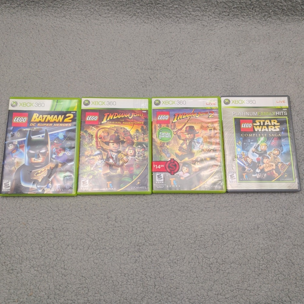 Microsoft Xbox 360 LEGO Game Bundle Lot 4 Games Batman Indiana Jones Star Wars